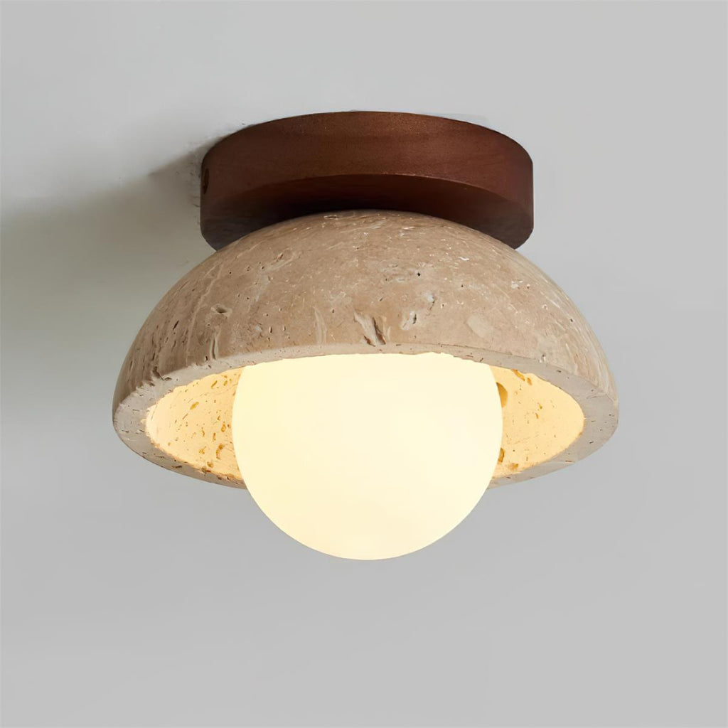Mysa Minimalist Travertine Ceiling Light