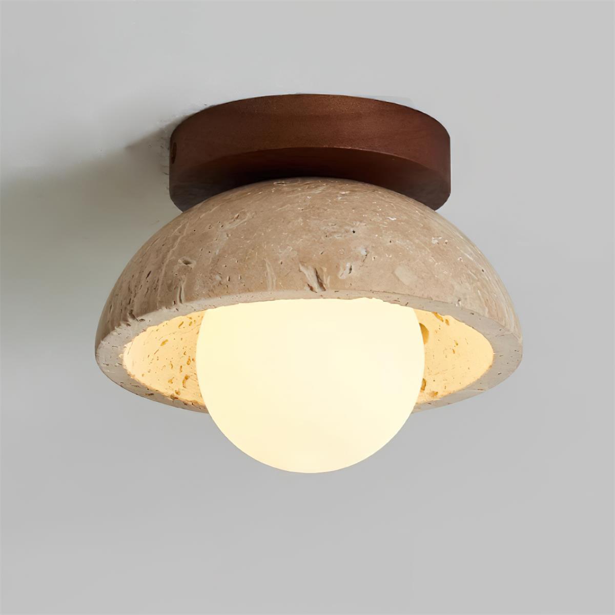 Mysa Minimalist Travertine Ceiling Light