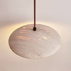 Zodore Wide-Brim Travertine Pendant Light