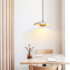 Zodore Wide-Brim Travertine Pendant Light
