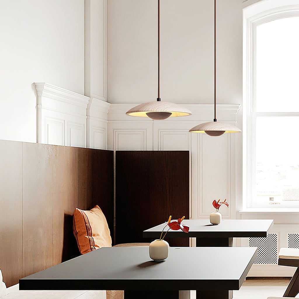 Zodore Wide-Brim Travertine Pendant Light