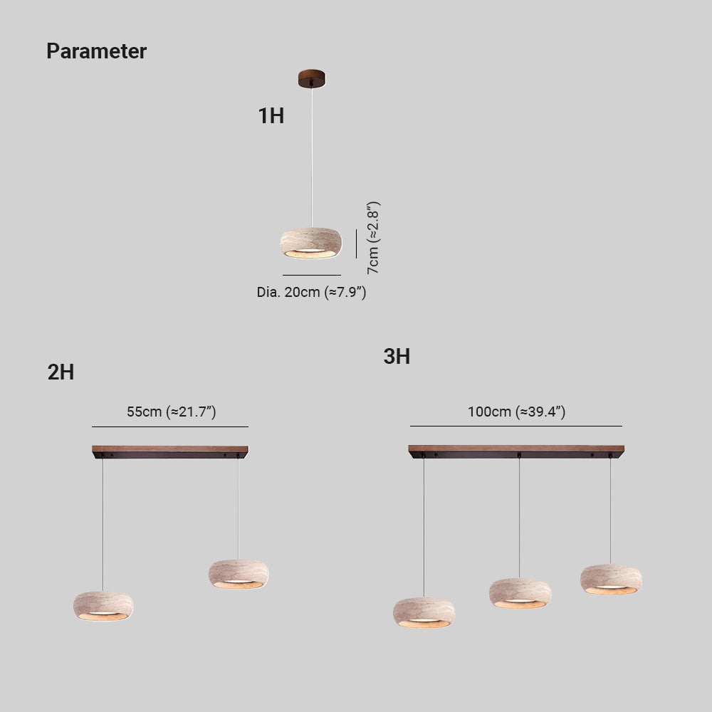 Ritta Donut-Shaped Pendant Lights Travertine