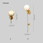 Bravi Brass Wall Sconce with Alabaster Shade