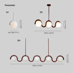 Uveta Linear Chandelier Red&Silver