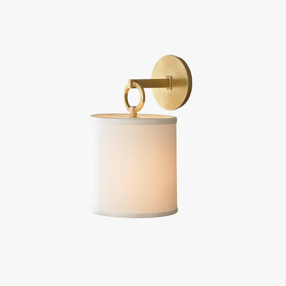 Iris Farmhouse Wall Lamp with Cylindrical Fabric Shade