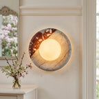Orli Marble Wall Sconce Natural Stone LED Bedroom Living Room — Multiple Stone Selections
