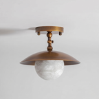 Marie Petite Flush Mount Surface Ceiling Lamp Organic Stone LED Bedroom Hallway — Multiple Finishes