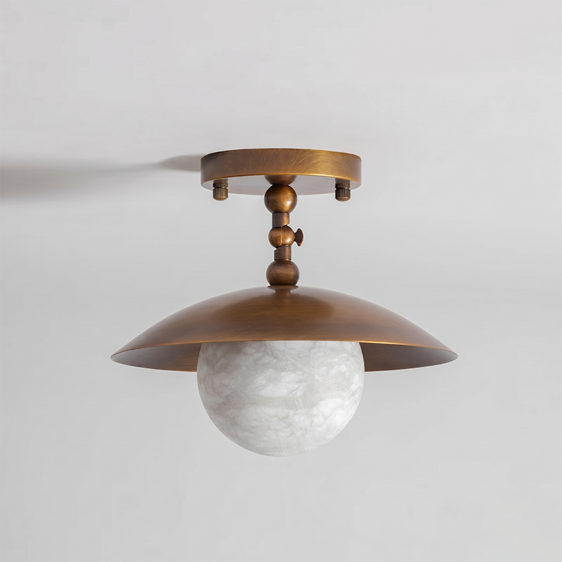 Marie Petite Flush Mount Surface Ceiling Lamp Organic Stone LED Bedroom Hallway — Multiple Finishes