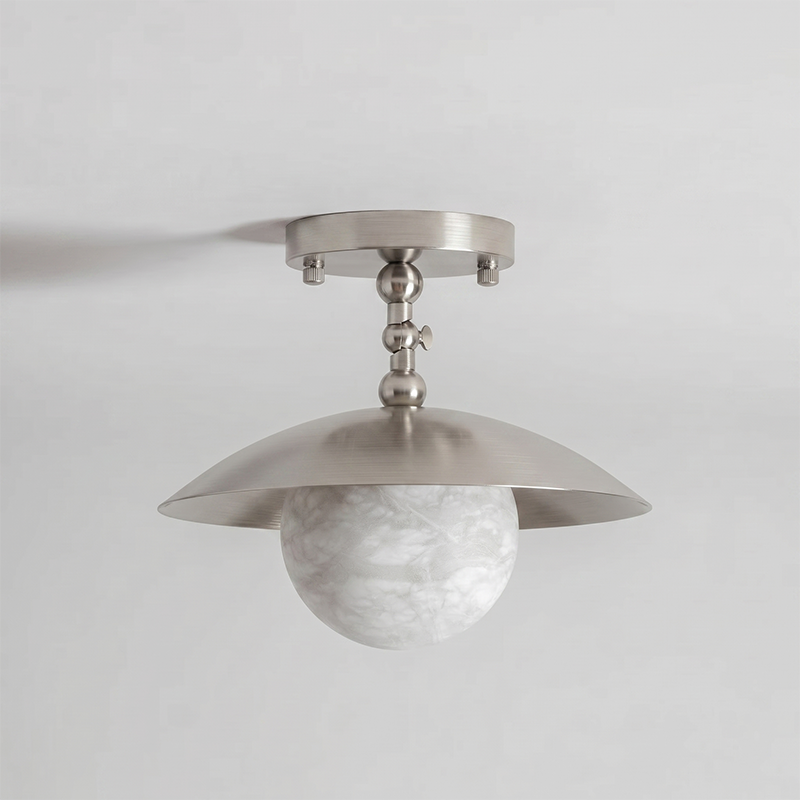 Marie Petite Flush Mount Surface Ceiling Lamp Organic Stone LED Bedroom Hallway — Multiple Finishes