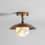 Marie Petite Flush Mount Surface Ceiling Lamp Organic Stone LED Bedroom Hallway — Multiple Finishes