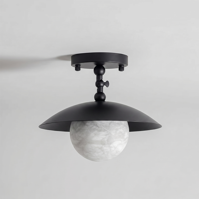 Marie Petite Flush Mount Surface Ceiling Lamp Organic Stone LED Bedroom Hallway — Multiple Finishes
