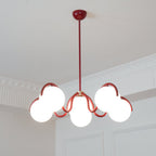 Pheva Curve Linear Chandelier Red&Silver