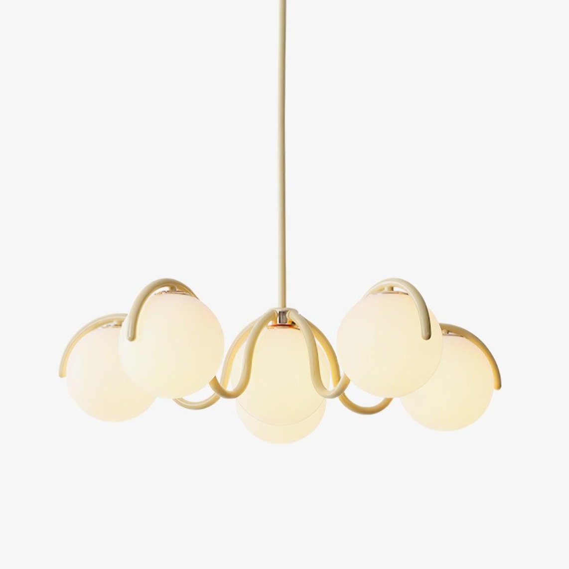 Pheva Curve Linear Chandelier Red&Silver