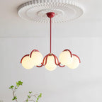 Pheva Curve Linear Chandelier Red&Silver