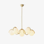 Pheva Curve Linear Chandelier Red&Silver