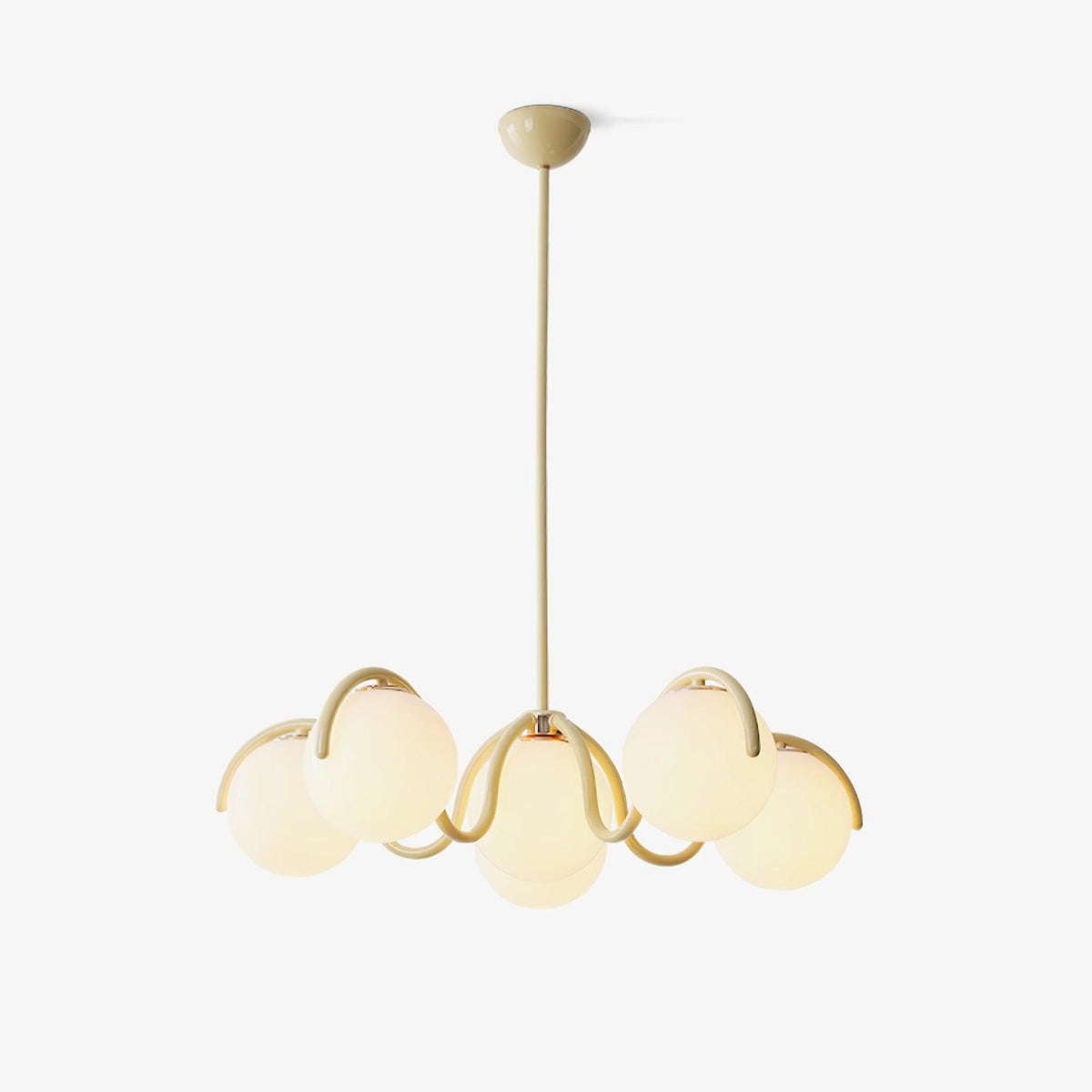 Pheva Curve Linear Chandelier Red&Silver