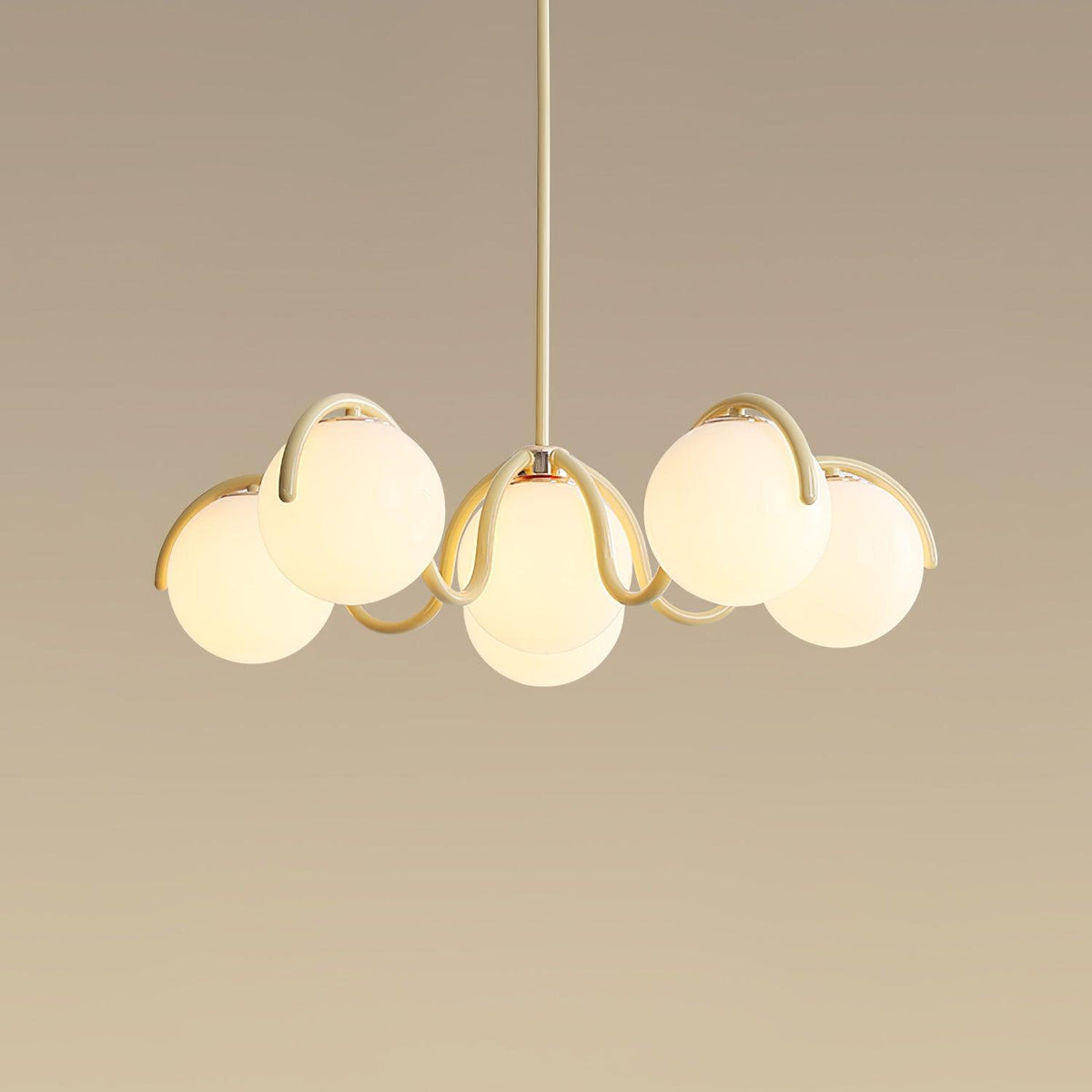 Pheva Curve Linear Chandelier Red&Silver