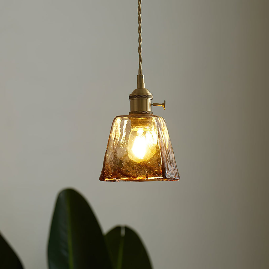 Amberlyn Vintage Amber Glass Pendant Light