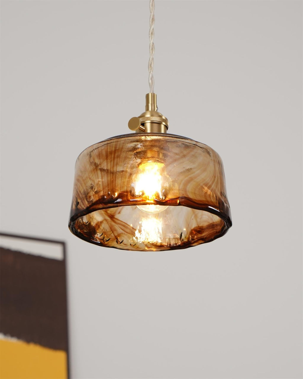 Amberlyn Vintage Amber Glass Pendant Light