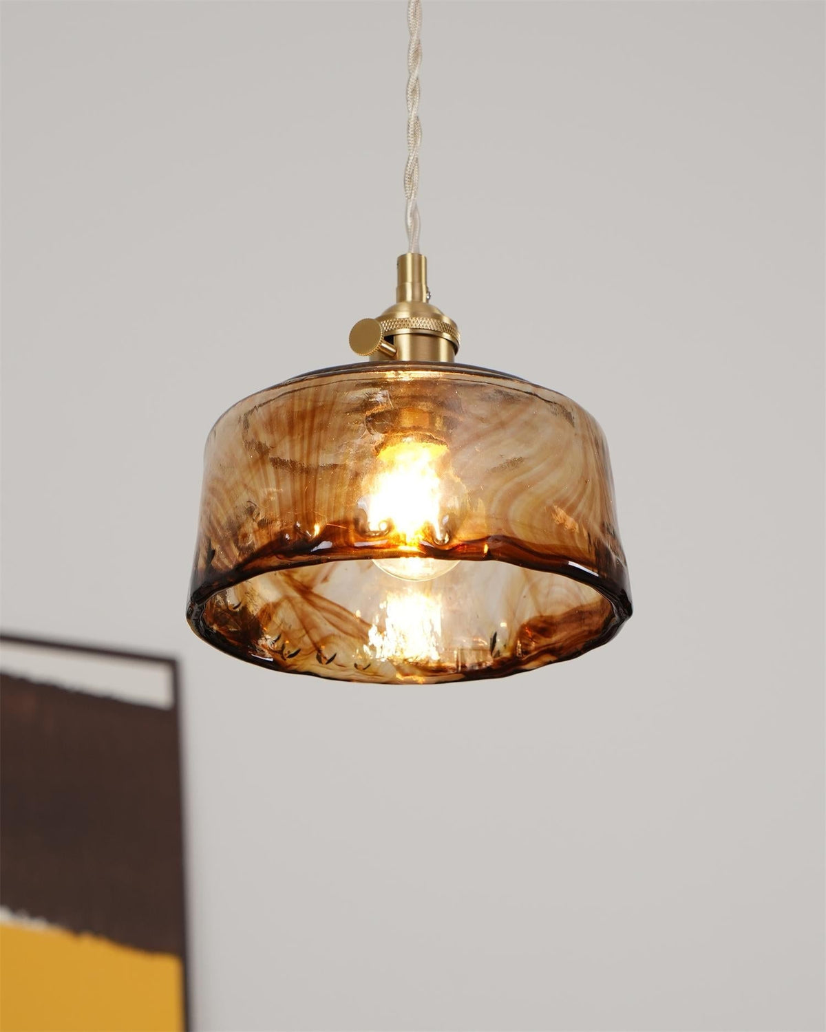 Amberlyn Vintage Amber Glass Pendant Light