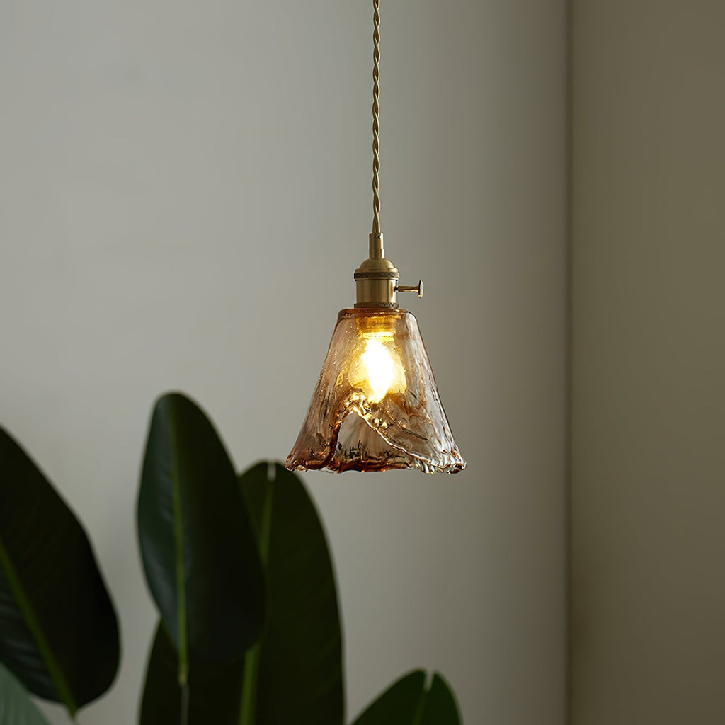Amberlyn Vintage Amber Glass Pendant Light