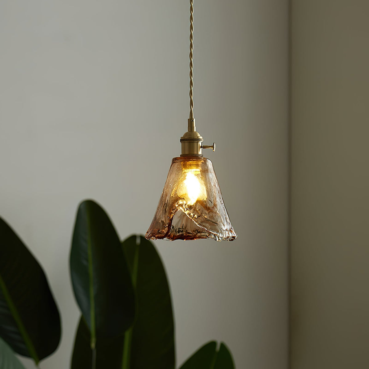 Amberlyn Vintage Amber Glass Pendant Light