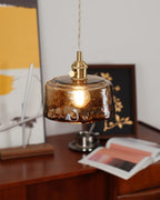 Amberlyn Vintage Amber Glass Pendant Light