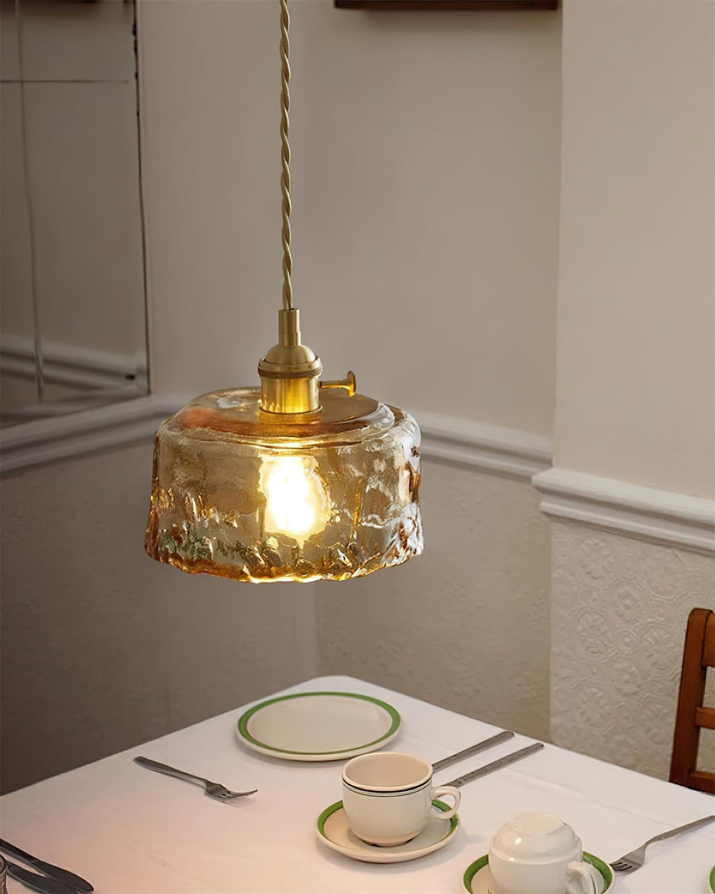 Amberlyn Vintage Amber Glass Pendant Light