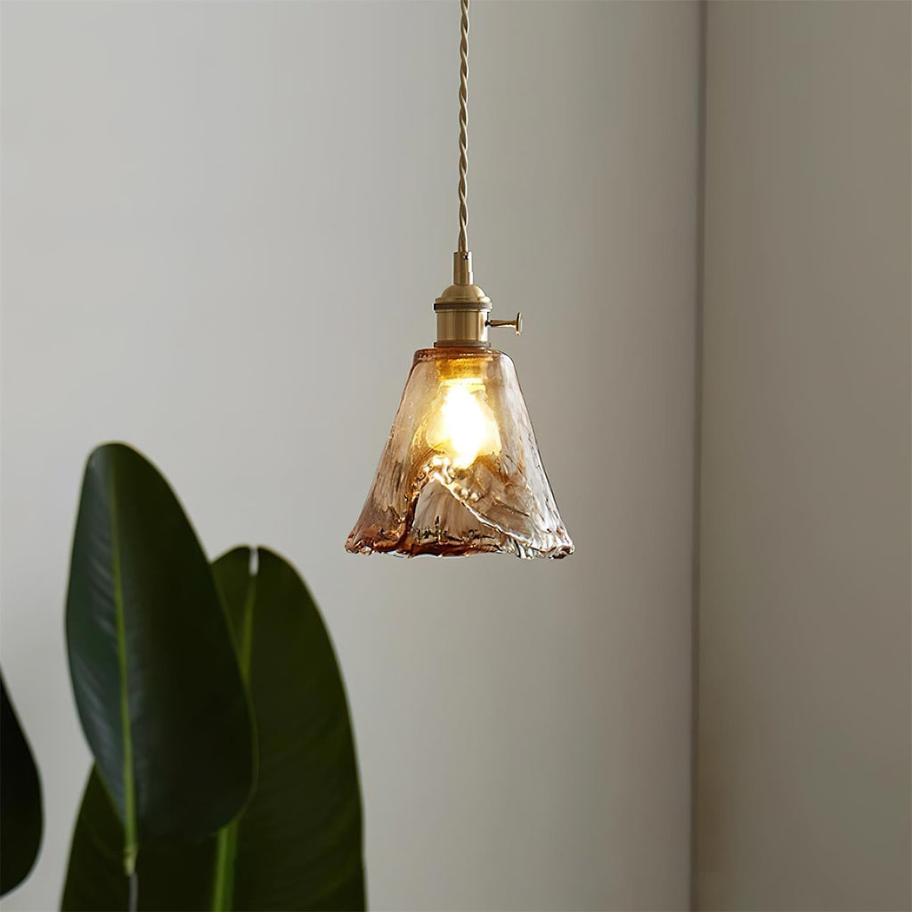 Amberlyn Vintage Amber Glass Pendant Light