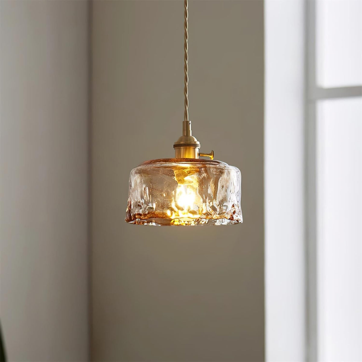 Amberlyn Vintage Amber Glass Pendant Light