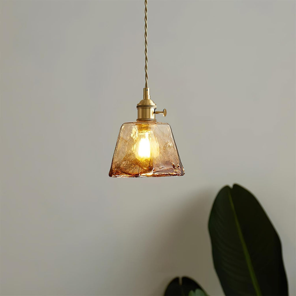 Amberlyn Vintage Amber Glass Pendant Light
