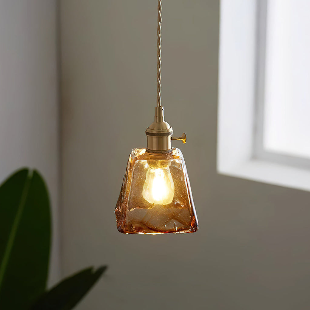 Amberlyn Vintage Amber Glass Pendant Light