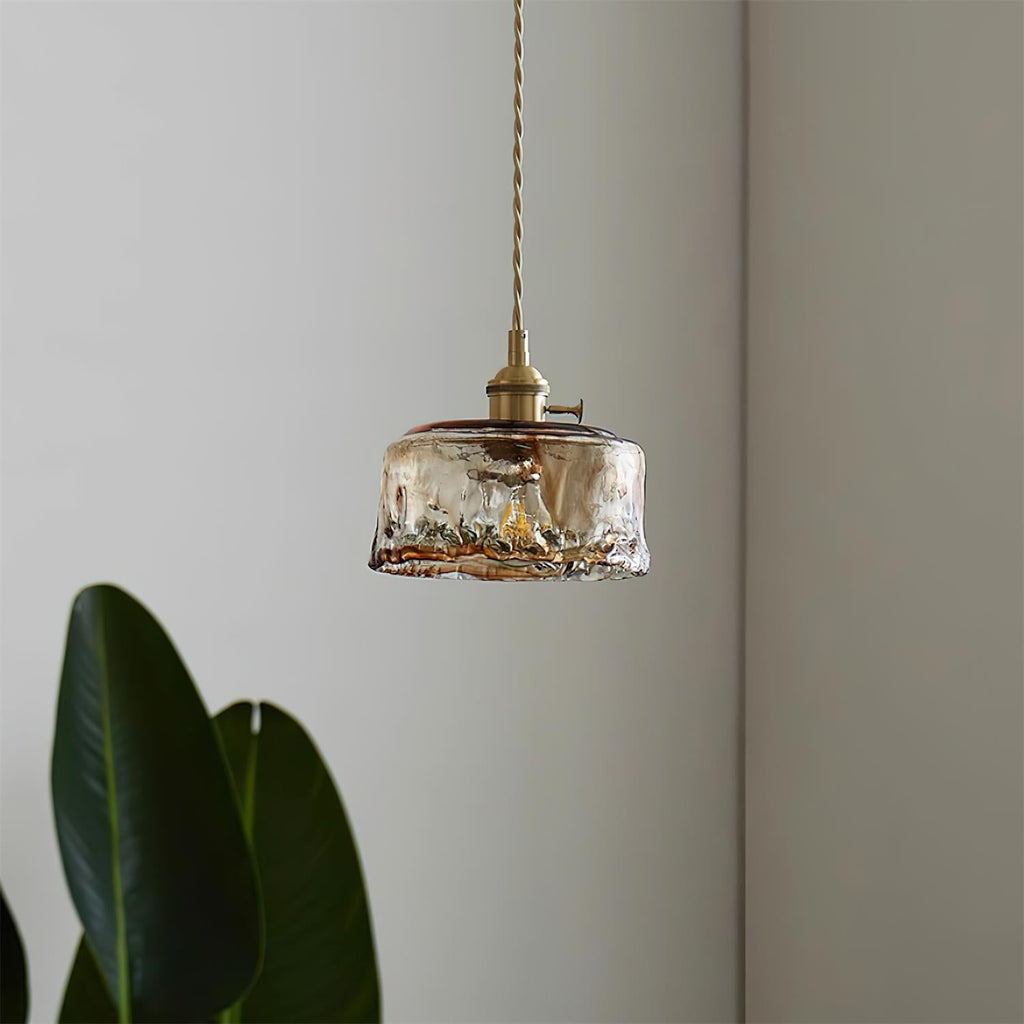 Amberlyn Vintage Amber Glass Pendant Light