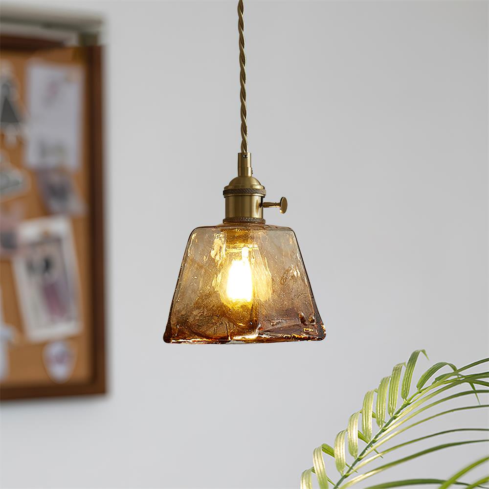 Amberlyn Vintage Amber Glass Pendant Light