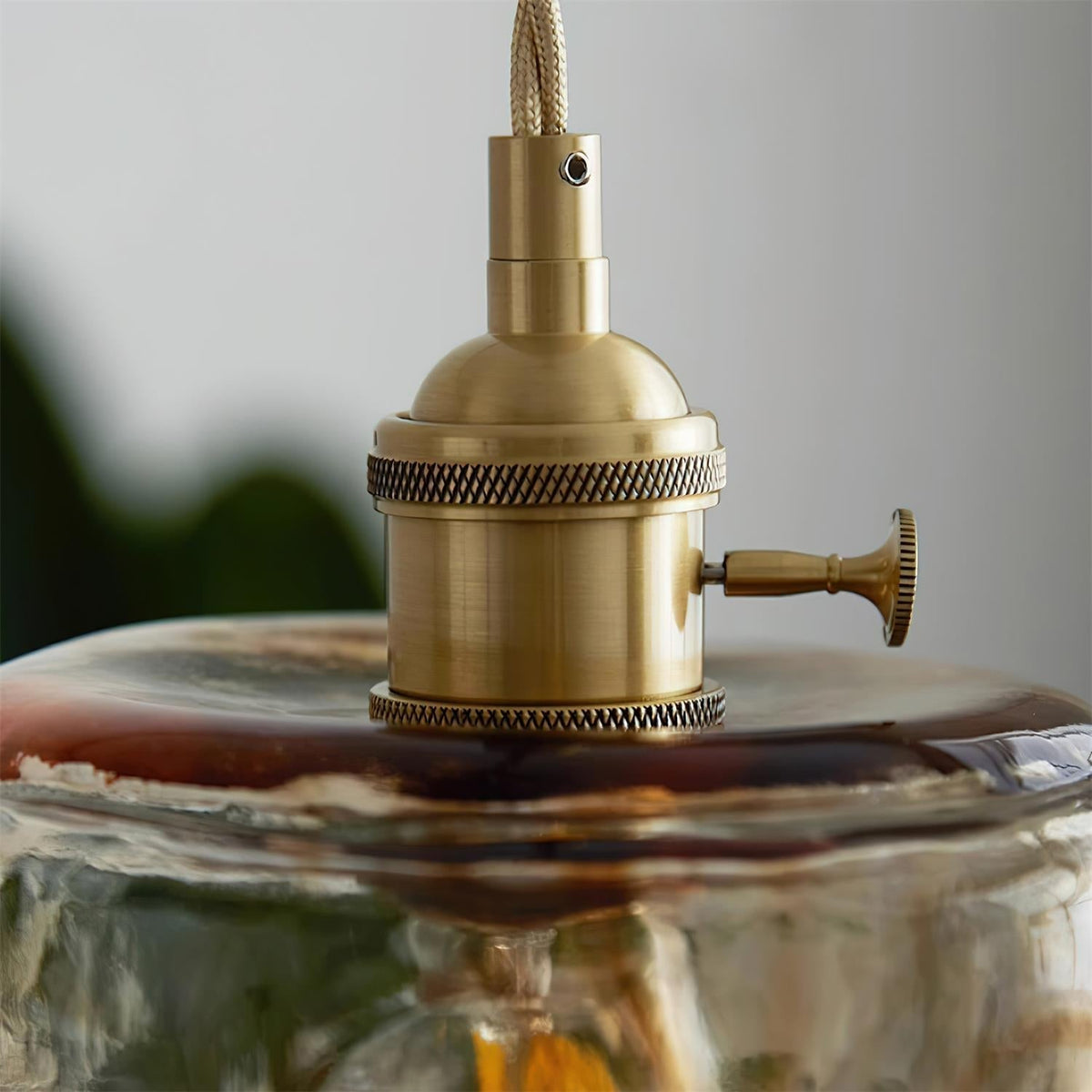 Amberlyn Vintage Amber Glass Pendant Light