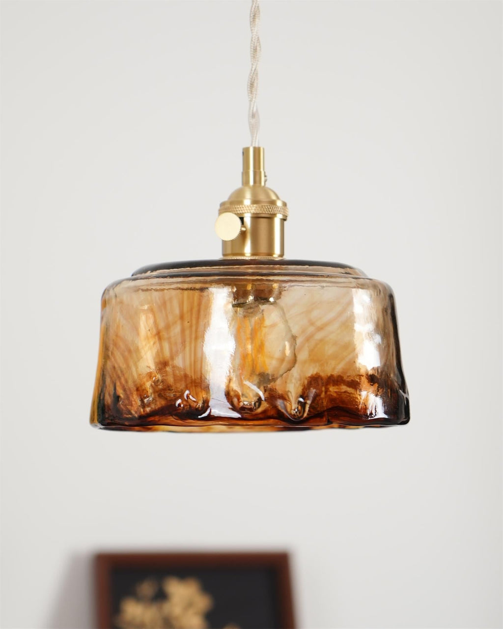 Amberlyn Vintage Amber Glass Pendant Light