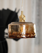 Amberlyn Vintage Amber Glass Pendant Light