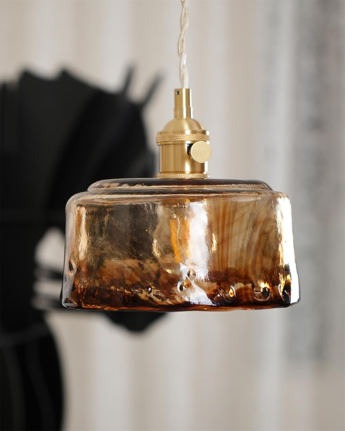 Amberlyn Vintage Amber Glass Pendant Light