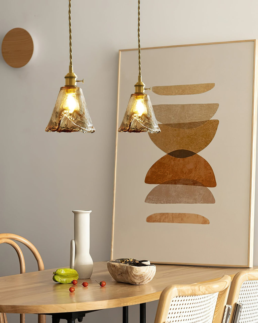 Amberlyn Vintage Amber Glass Pendant Light