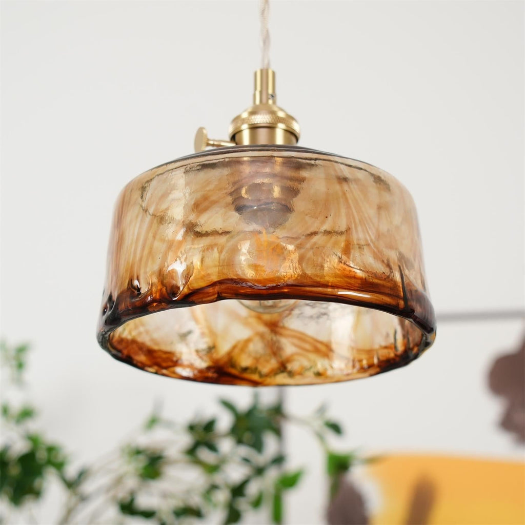 Amberlyn Vintage Amber Glass Pendant Light