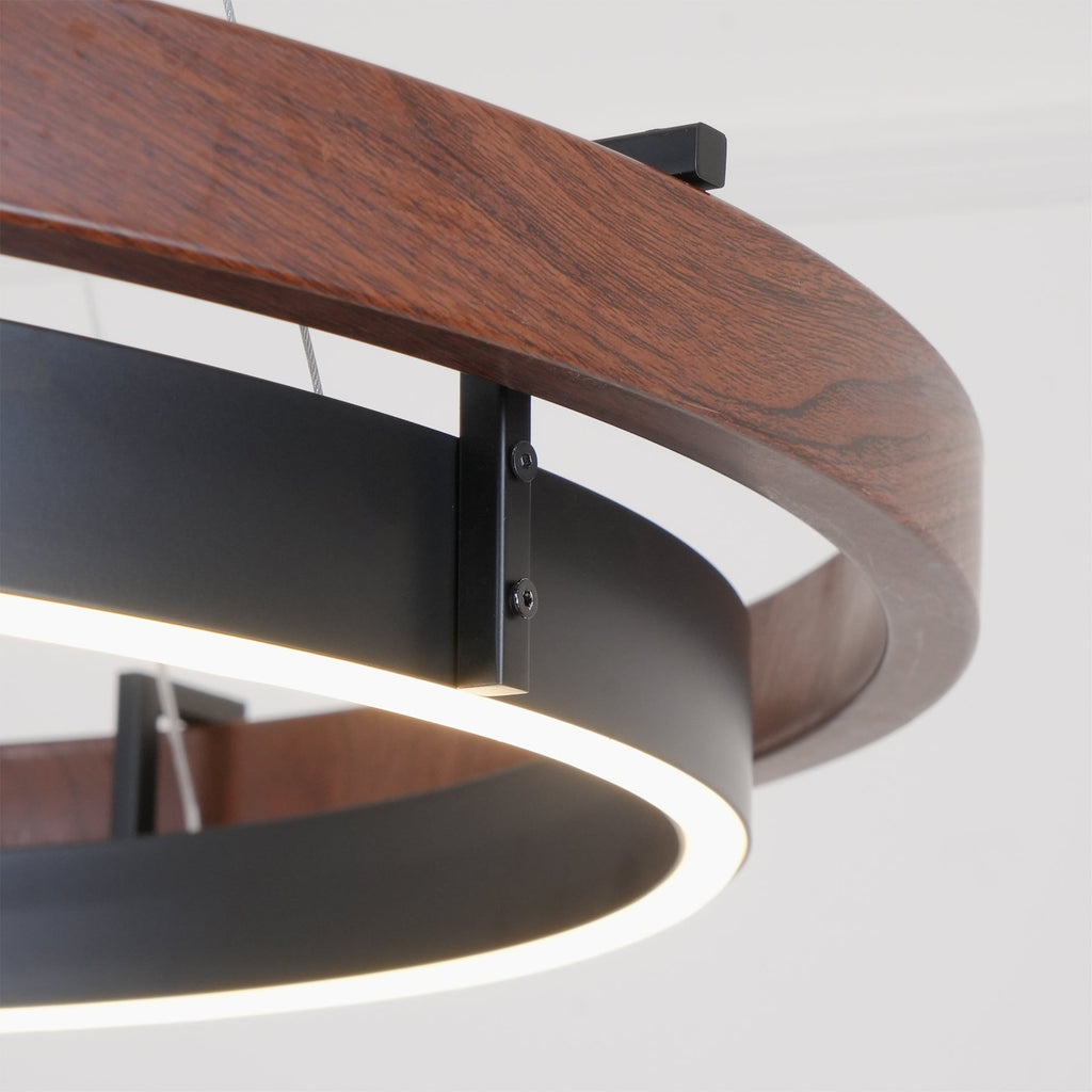 Acorn Ring Wood Chandelier