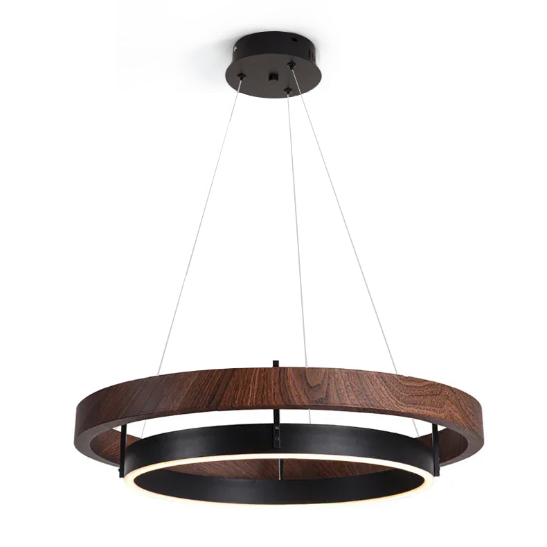 Acorn Ring Wood Chandelier