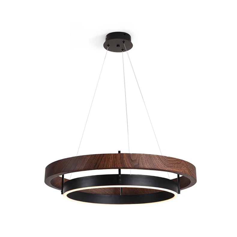 Acorn Ring Wood Chandelier
