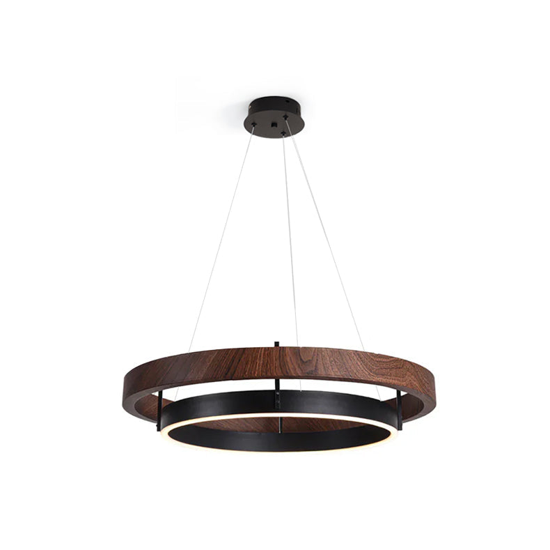 Acorn Ring Wood Chandelier