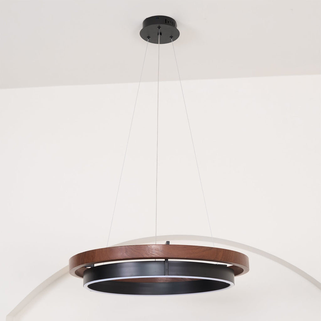 Acorn Ring Wood Chandelier