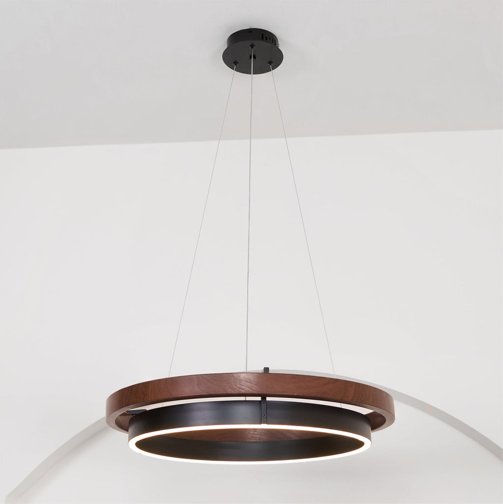 Acorn Ring Wood Chandelier