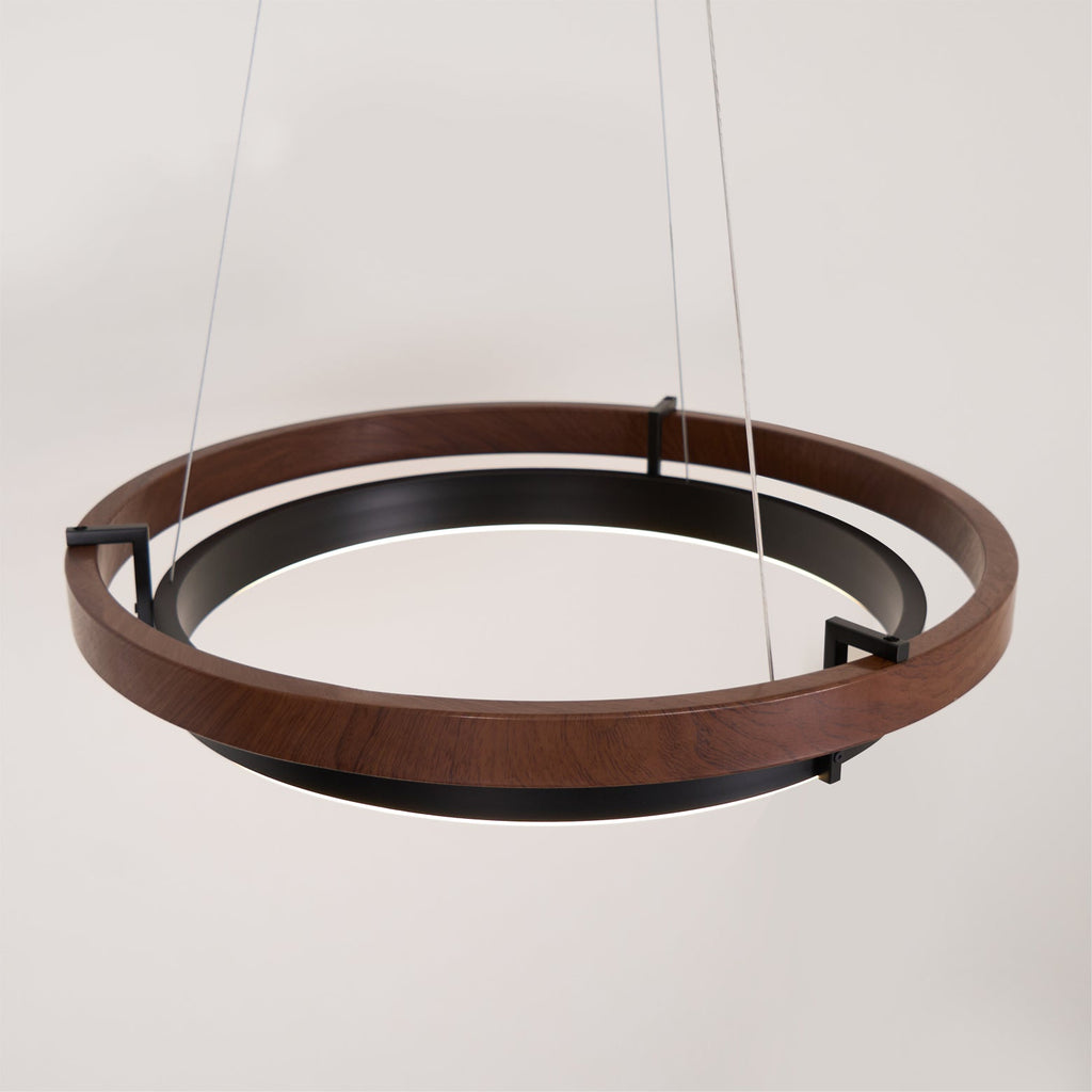 Acorn Ring Wood Chandelier