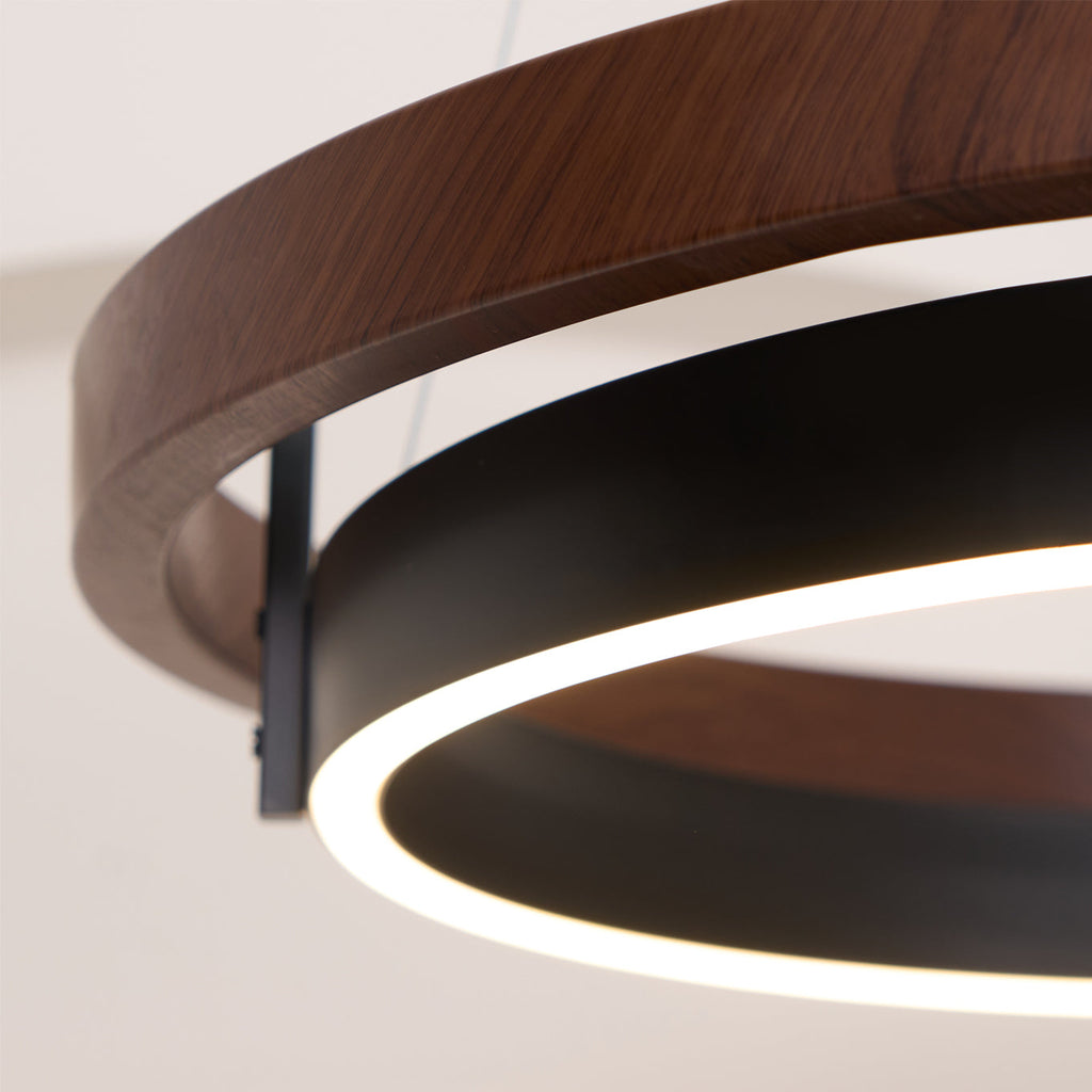 Acorn Ring Wood Chandelier