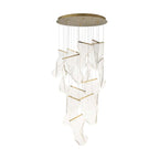Acrylic LED Chandelier Dimmable Height Adjustable Dining Room Living Room — Gold Silver 3 to 12 Heads