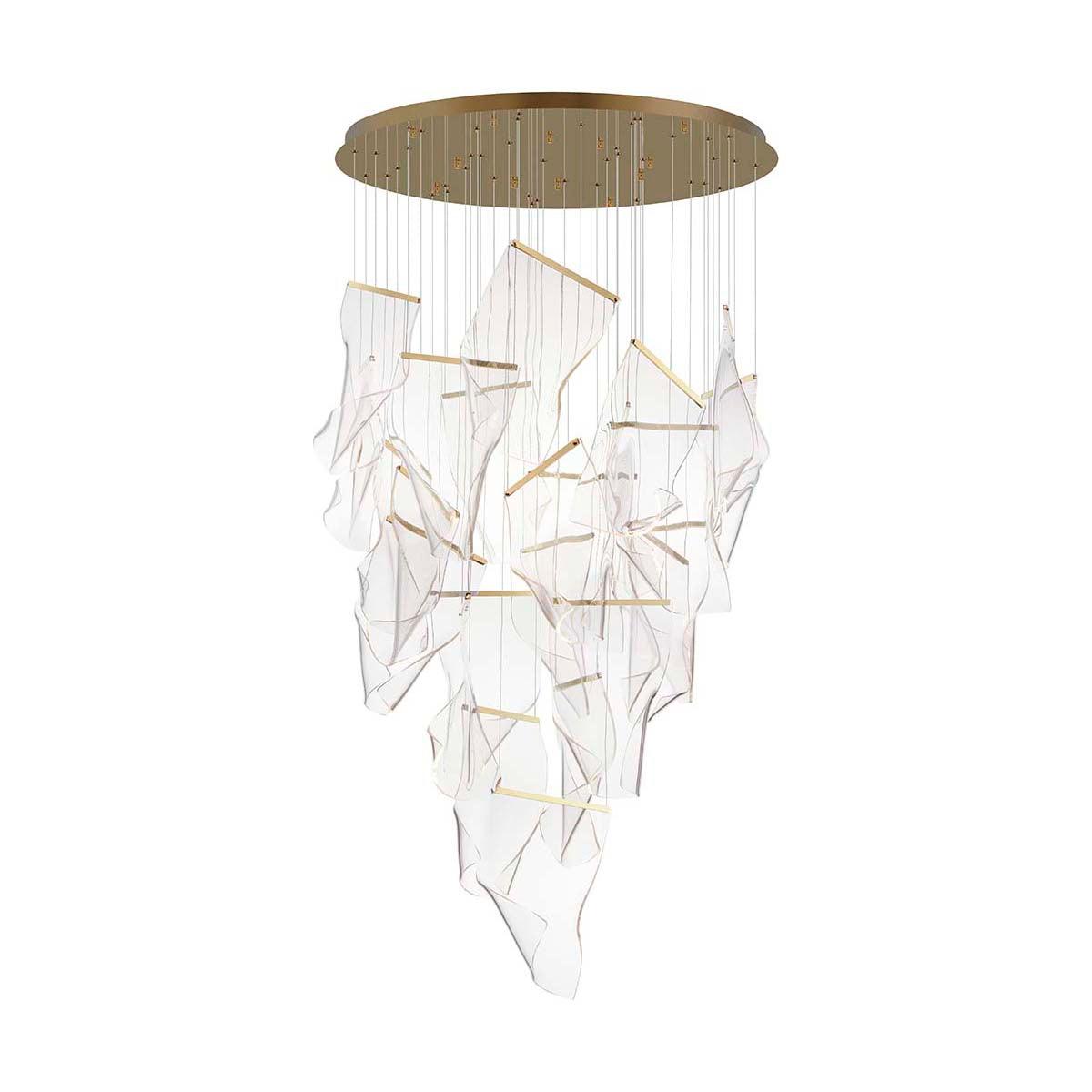 Acrylic LED Chandelier Dimmable Height Adjustable Dining Room Living Room — Gold Silver 3 to 12 Heads